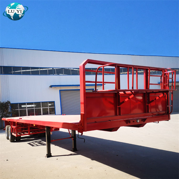 2 Axle Flat Bed Container Trailer